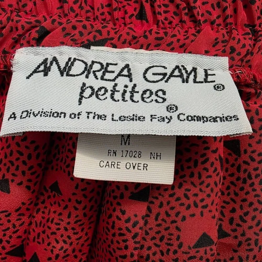 Andrea Gayle Vintage Red Pleated Skirt Size Medium